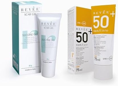 REVÉE Scar Gel Crema Cicatrici Chirurgiche 20gr - Revée Sun Care Crema Solare 50+ 75ml, Uso Combinato, Trattamento Completo Cura Cicatrici, Viso e Corpo, Nickel Tested, No Parabeni, Made in Italy