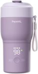 Papablic Pro Portable Bottle Warmer for Travel – Fast Heating, Built-in Sterilizer, 30W Fast Charge, 5-Temp Control, Easy-Clean Wide Mouth, Baby Milk Warmer for Breastmilk & Formula, Lilac Purple