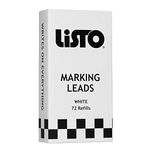 Listo 162 Marking Pencils Refill - White, Box of 72, Grease Pencils/China Marking Pencils/Wax Pencils