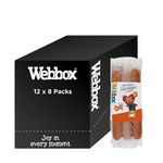 Webbox Hot Dog Sausages Dog Treats - Puppy Friendly, Individually Wrapped for Freshness, No Artificial Colours, Wheat and Grain Free (12 x 8 Packs)