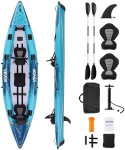 VEVOR 2-Person Inflatable Kayak, 14'4" x 3'7" – Extra Spacious for Family & Dogs, 700-lb Capacity Sit-in Kayak with Accessories, Includes 2 Paddles, Pump & Carry Bag – Perfect for Fishing and Touring