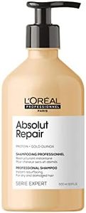 L'Oréal Professionnel Absolut Repair Shampoo, Hydrating Shampoo, For Dry and Damaged Hair, Adds Shine and Repairs Damage, with Golden Quinoa and Proteins, Professional, 500ml
