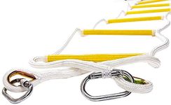 Fire Escape Rope Ladder 8 ft | Emergency Ladder with Spring Hooks | Multi-purpose Evacuation Ladder