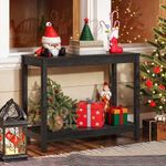 DWVO 38.3" Console Table, HIPS Material Indoor Outdoor Multifunctional Buffet Bar Storage Organizer with Adjustable Feet (Black)