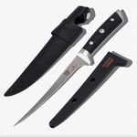DALSTRONG Fillet Knife - 7 inch Flexible Blade - Gladiator Series Elite - High Carbon German Steel - Black G10 Handle - w/Two Sheaths - Razor Sharp Kitchen Knife - Chef Boning Knife - NSF Certified