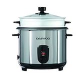 Daewoo SDA1061 1.8L Rice Cooker With Steaming Basket, Non-Stick Coated Bowl & Glass Lid, Serves Up To 20 Portions