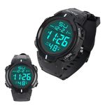 OFFCUP Mens Digital Watch, Men's Referee Watches, PU Strap Mens Sport Watch with LED Backlight Alarm Timer Stopwatch Date, Wrist Watches for Men Boys Daily Use Referee Match Running Training