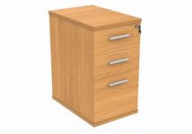 Office Hippo Essentials Heavy Duty Storage Pedestal Unit, File Cabinet Featuring 3 Lockable Drawers, Suitable For Commercial Office, Home And Classroom, Norwegian Beech, 60D x 40.4W x 73Hcm