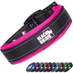 Black Rhino - The Comfort Collar - Ultra Soft Neoprene Padded Dog Collar for All Breeds - Heavy Duty, Adjustable, Weatherproof, Reflective - Medium, Pink/Black