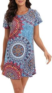 MAGIC ARMOR Camisón de manga corta para mujer, camisón de dormir negligees, camiseta de dormir camiseta S-XXL, Pat4, XL