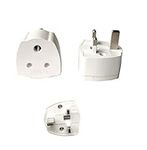 TopE 2 Packs India to UK Tourist Adaptor Converter Mains Plug, 5 Amp Fuse, Pure Coper Wire