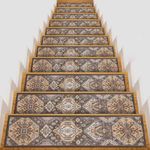 YWAQMCT Non-Slip Washable Stair Treads，8" x 30" x 0.3", Soft and Comfortable Stair Carpet for Wood, Marble, Vinyl, or Metal Surfaces, Indoor, Outdoor, Stairs, Hallway (8'' x 30'', Brown, 15)