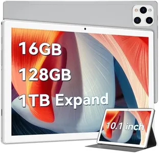 10 Inch Android Tablet, 2025 Latest Android 13 Tablet 128GB ROM+16GB RAM (8+8Virtual) +1TB TF Expand, Octa-Core Powerful 5G WiFi Tablet, 13MP+8MP Camera, Bluetooth, GPS, FHD Display(with Leather case)