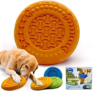 TFSZE Juguete para Perro,Duros Juguetes morder para Perros,Superficie Convexa Resistente Juguetes interactivos para Cachorro de Perros pequeños medianos y Grandes(Naranja)