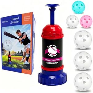 Baseball Tee Batting Popper Trainer, Beginner Friendly for Adult & Youth 40" Consistent Launch Without a Pitcher, Portable Solo Hitting Training Equipment with 6 Ball for Indoor Outdoor Backyard Park