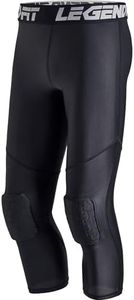 Legendfit Men's Basketball Pants w/Knee Pads 3/4 Capri Padded Compression Tights Leggings Sports Protector Gear