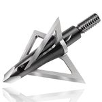 Broadheads 100 Grain Fixed Blade 4-Pack Archery Crossbow Broadheads 1+1/4 Inch Cut Diameter Carbon Steel Ferrule