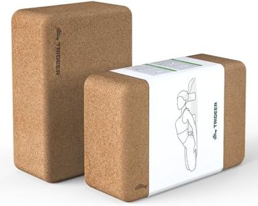 Trideer Cork Yoga Blocks, 2 Pack Yoga Blocks Natural Cork, High Density Yoga Block with Non Slip Surface, Eco-Friendly Yoga Accessories for Women, Ideal for Yoga, Pilates, Stretching