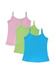 BODYCARE Girls Vest Dori Neck Sleeveless Plain Vest 100% Cotton Vest for Girls | Skin Friendly | U-Neck | Lightweight | Sleeveless Design | Pack of 3 (KIA80-PK014)