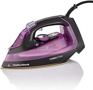 Morphy Richards Turbosteam Iron, Ceramic Non-stick Soleplate, 170g Steam Boost, 50g Steam Output, 380ml Water Tank, Anti Drip, Anti Scale, Auto Shut-off, 3m Cord, 2800W, Purple/Black, 303140