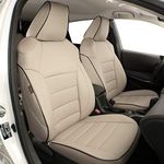 EKR RAV4 Seat Covers for Toyota RAV4 LE/Limited/XLE (for Hybrid) 2019 2020 2021 2022 2023 2024 2025 Car Truck Seat Cover Full Set for SUV,Faux Leather (Beige)