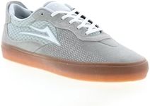 Lakai Essex Mens Skate Shoes, Light Grey/Gum Suede, 10.5