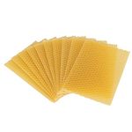 10Pcs Natural Beeswax Sheets Beeswax Honeycomb Sheets Wax Foundation Bee Hives Kit Beeswax Sheets for Candles Making Furniture Floor Polishing