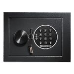 SentrySafe Black Security Extra Small Safe with Digital Keypad Lock and Key Cylinder Protects Money, Jewelry, Medication, or Other Valuables, 0.14 Cubic Feet, X014E