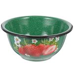 SHERCHPRY Vintage Enamel Bowl, Enamelware Enamel Mixing Bowl, Vintage Enamelware Bowl Lunch Supply for Home Decoration (Green)