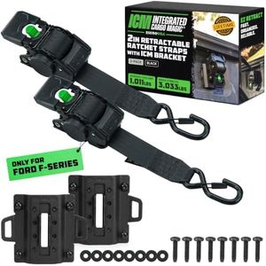 Rhino USA Bed-Mounted Retractable Ratchet Straps - for Ford F-150/F-250