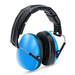 Ear Defenders Kids, Lookka Foldable Adjustable Hearing Protection Noise Cancelling Blue Ear Muffs for Children Baby (6 Months to 14 Years Old)