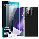 LϟK 4 Pack Screen Protector for Samsung Galaxy Note 20 Ultra 5G with 2 Pack TPU Screen Protective Film and 2 Pack Camera Lens Protector - Bubble Free Ultrasonic Fingerprint High Definition