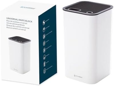 KITCHENDAO XL Universal Knife Block Holder Without Knives, with Slots for Scissors and Sharpening Rod, Detachable for Easy Cleaning, Space Saving Slotless Kitchen Knives Storage for Kitchen Counter