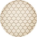 Unique Loom Trellis Collection Moroccan Lattice Beige Round Rug (10' x 10')