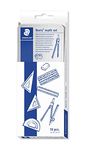 STAEDTLER 557 10 Noris Maths Set with Storage Tin (10 Pieces including Compass, Ruler, Protractor and Set Squares)