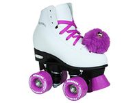 EPIC Skates Princess Quad Roller Skates, White/Purple, 1