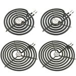 WB30M1 WB30M2 Electric Stove Burner Replacement by Blutoget - Range Stove Top Surface Element Burner Kit - Replacement for GE Hotpoint Ken-more Electric Range Stove - Includes 2 6-Inch and 2 8-Inch