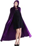 Antjoint Womens Hooded Cloak Velvet Cape Halloween Costumes Masquerade Party Role Cosplay (Dark Purple)