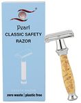 Pearl Shaving Double Edge Butterfly Safety Razor for Men -Reusable Ecofriendly DE shaving Razor for Men | Premium Single Blade Razor for Men Razor | Classic & Traditional Shaving Kit for Men |Men's Safety Shaving Razor for Diwali Gift Option