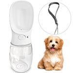 Opucore Dog Water Bottle - Leak Proof Portable Puppy Water Dispenser | Pets Outdoor Walking, Hiking, Travel, Drinking Water Bottle Bowl | Dog Accessories Gift - 350mls / 550mls (350 mls, White)