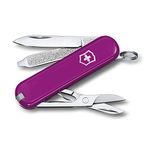 Victorinox Classic SD Swiss Army Knife, Small, Multi Tool, 7 Functions, Scissors, Nail File, Magenta