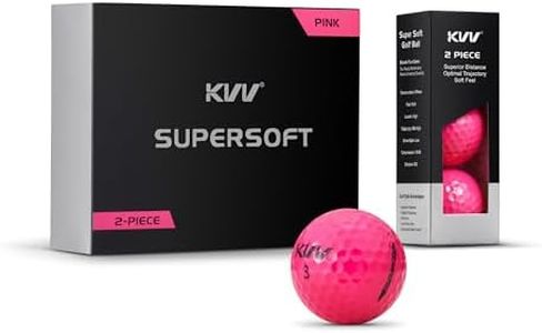 KVV 2-Piece White Golf Balls, High Performance Golf Ball for Distance Super Soft, One Dozen (Pink)