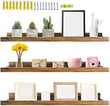 Craft D Art 36 Inch Wooden Floating Wall Shelves Set of 3, Rustic Picture Ledge Shelf Decor for Bedroom Bathroom Living Room Kitchen