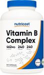 Nutricost Vitamin B Complex 462mg, 240 Capsules - with Vitamin C - Energy Complex