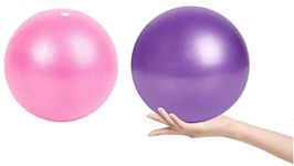 Mdeper Exercise Ball, 9 Inch Small Gym Ball for Yoga, Pilates, Stability, Barre, Physical Therapy, Stretching and Core Training (2 Pack)