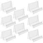 BTSKY Pack of 8 Clear Acrylic Business Card Holder Stand, Name Cards Holders Organizer, Multifuctional Destop Display Stand Holder for Purse Wallet Glasses Notebook