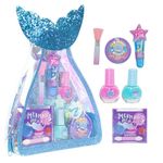 Townley Girl Mermaid Makeup Set for Kids | Makeup Kit Includes Lip Gloss, Nail Polish, a Mermaid Tail Bag & More | Birthday Gifts for Ages 3 & above