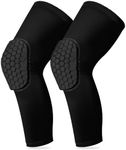 Knee Compression Pads,Compression Knee Sleeve for Knee Pain,Knee Pads Wrestling Knee Brace Leg Sleeves Honeycomb Pad for Volleyball Basketball,Hex Knee Pads Sleeve for Youth and Adult S(Black 2 Pcs)