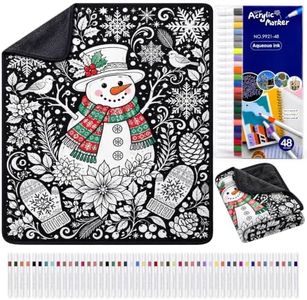 Halloween Washable Coloring Blanket Kit-48-Color Markers for Kids & Adults