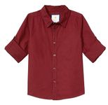 Amazon Brand - Symbol Boy's Regular Shirt (SYMAW22SHR02_Maroon 2 15-16 Years)